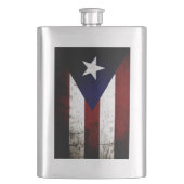 Black Grunge Puerto Rico Flag Heupfles (Voorkant)