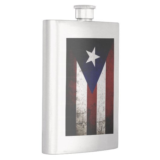 Black Grunge Puerto Rico Flag Heupfles (Rechts)