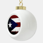 Black Grunge Puerto Rico Flag Keramische Bal Ornament (Rechts)