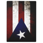 Black Grunge Puerto Rico Flag Klembord (Achterkant)
