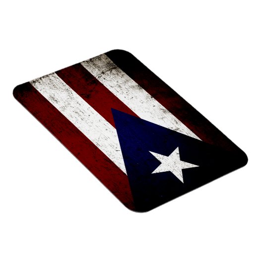 Black Grunge Puerto Rico Flag Magneet (Rechterzijde)