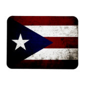 Black Grunge Puerto Rico Flag Magneet (Horizontaal)