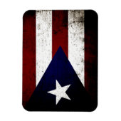 Black Grunge Puerto Rico Flag Magneet (Verticaal)