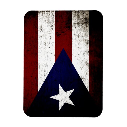 Black Grunge Puerto Rico Flag Magneet (Verticaal)