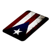 Black Grunge Puerto Rico Flag Magneet (Linkerzijde)