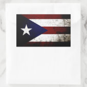 Black Grunge Puerto Rico Flag Rechthoekige Sticker (Tas)