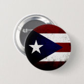 Black Grunge Puerto Rico Flag Ronde Button 5,7 Cm (Voorkant /achterkant)