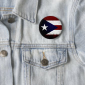 Black Grunge Puerto Rico Flag Ronde Button 5,7 Cm (In situ)