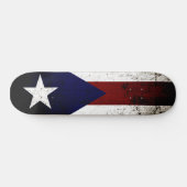 Black Grunge Puerto Rico Flag Skateboard (Horizontaal)