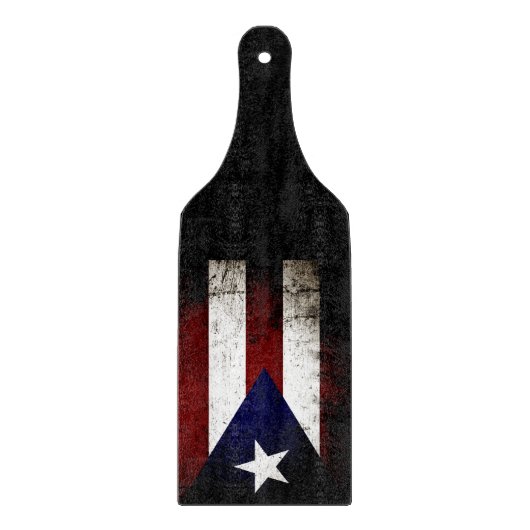 Black Grunge Puerto Rico Flag Snijplank (Voorkant)