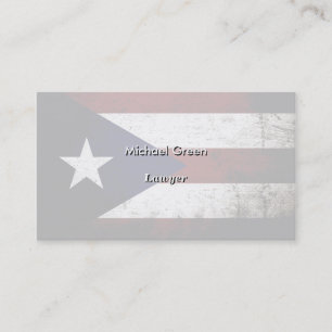 Black Grunge Puerto Rico Flag Visitekaartje