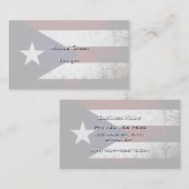 Black Grunge Puerto Rico Flag Visitekaartje (Voorkant / Achterkant)