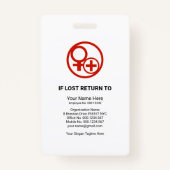 Black Grunge Red Stripe Photo Template Healthcare Badge (Achterkant)