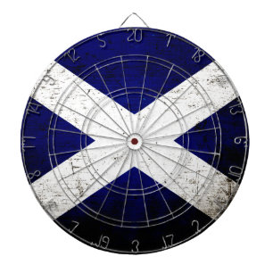 Black Grunge Scotland Flag Dartbord