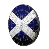 Black Grunge Scotland Flag Dartbord (Voorkant Rechts)