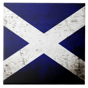 Black Grunge Scotland Flag Tegeltje