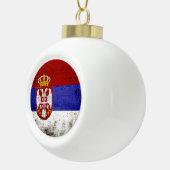 Black Grunge Servië Flag Keramische Bal Ornament (Rechts)