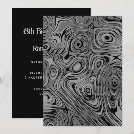 Black Grunge Sons Boys Tiener Birthday Kaart (Voorkant / Achterkant)