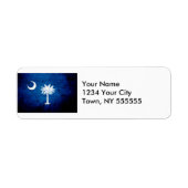 Black Grunge South Carolina State Flag Etiket (Voorkant)