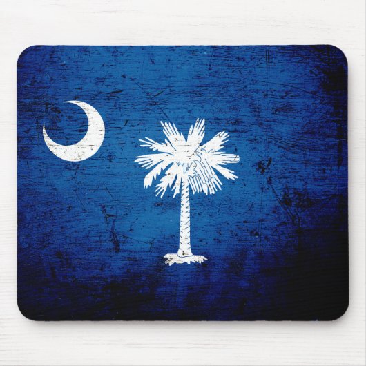 Black Grunge South Carolina State Flag Muismat (Voorkant)
