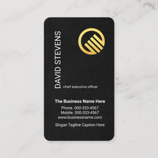 Black Grunge Stylish Your Name Layout Visitekaartje (Voorkant)