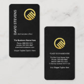 Black Grunge Stylish Your Name Layout Visitekaartje (Voorkant / Achterkant)