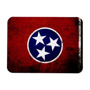 Black Grunge Tennessee State Flag Magneet