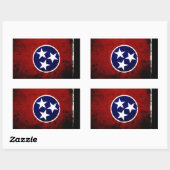 Black Grunge Tennessee State Flag Rechthoekige Sticker (Vel)