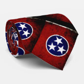 Black Grunge Tennessee State Flag Stropdas (Opgerold)