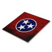 Black Grunge Tennessee State Flag Tegeltje (Zijkant)