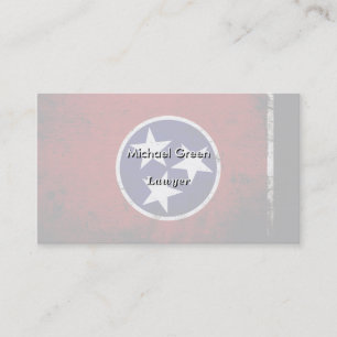 Black Grunge Tennessee State Flag Visitekaartje