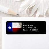 Black Grunge Texas State Flag Etiket (Insitu)