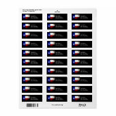 Black Grunge Texas State Flag Etiket (Full Sheet)