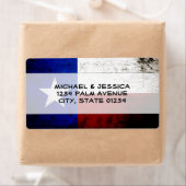 Black Grunge Texas State Flag Etiket (Insitu)