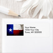 Black Grunge Texas State Flag Etiket (Insitu)