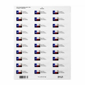 Black Grunge Texas State Flag Etiket (Full Sheet)