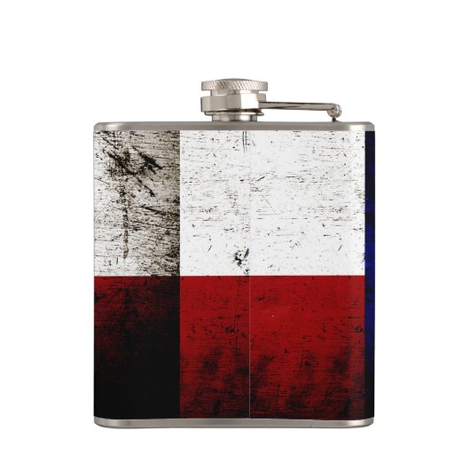 Black Grunge Texas State Flag Heupfles (Achterkant)