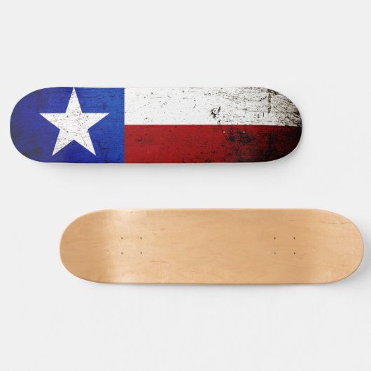 Black Grunge Texas State Flag Persoonlijk Skateboard (Horizontaal)