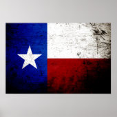 Black Grunge Texas State Flag Poster (Voorkant)
