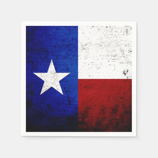 Black Grunge Texas State Flag Servetten (Voorkant)