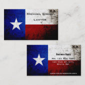Black Grunge Texas State Flag Visitekaartje (Voorkant / Achterkant)