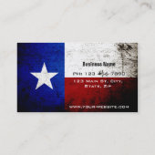 Black Grunge Texas State Flag Visitekaartje (Achterkant)