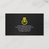 Black Grunge Texture Faux Silver Bulbs Electrical Visitekaartje (Achterkant)