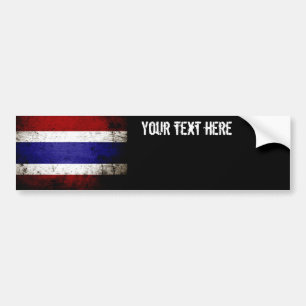 Black Grunge Thailand Flag Bumpersticker