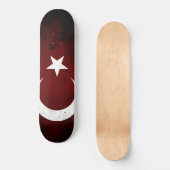 Black Grunge Turkey Flag Skateboard (Voorkant)