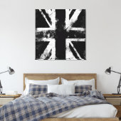 Black Grunge UK Canvas Afdruk (Insitu (Slaapkamer))