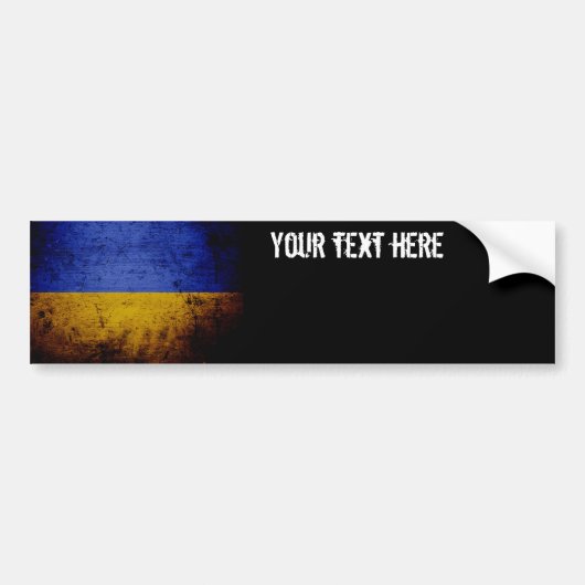Black Grunge Ukraine Flag Bumpersticker (Voorkant)