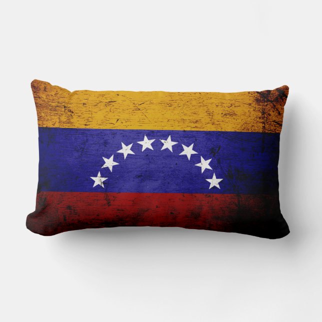Black Grunge Venezuela Flag Kussen (Voorkant)
