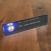 Black Grunge Virginia State Flag Naambordje (Zijkant)