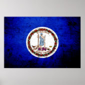 Black Grunge Virginia State Flag Poster (Voorkant)